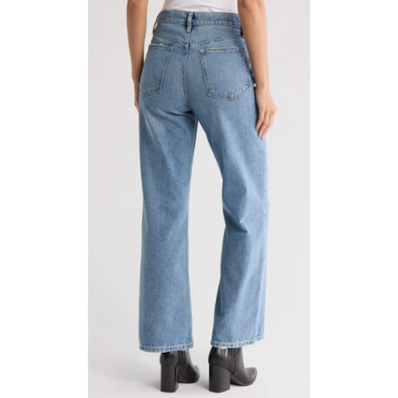 AllSaints Women's Size 32 Relaxed Fit Medium Wash High Rise Wide Leg Denim Jeans - Picture 2 of 10